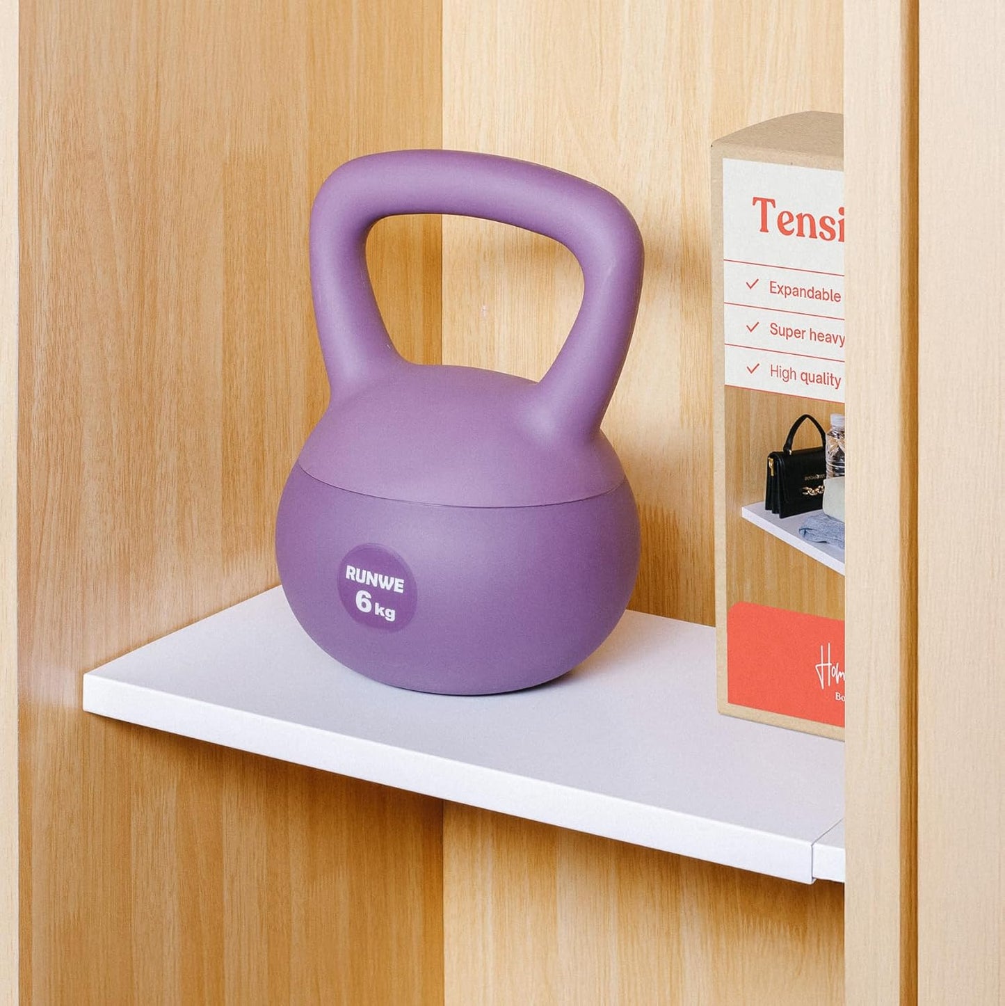 17”-26.5" Expandable Closet Tension Shelf Storage Rack - No Drill Cabinet Tension Rod Shelf for Closet No-Slip