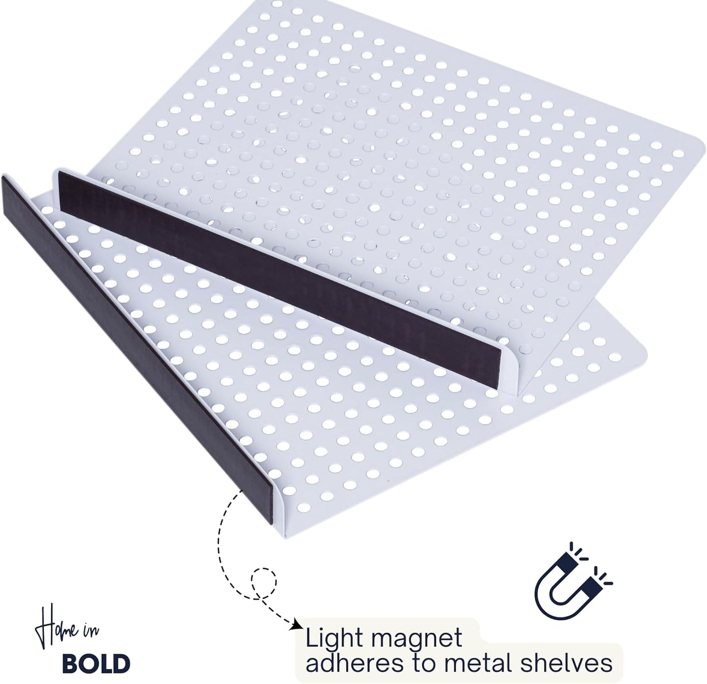 Magnetic Metal Shelf Divider Set (2 Pack) Soft Magnet Shelves Dividers Version 2 for Closet (ONLY for Metal Shelves)