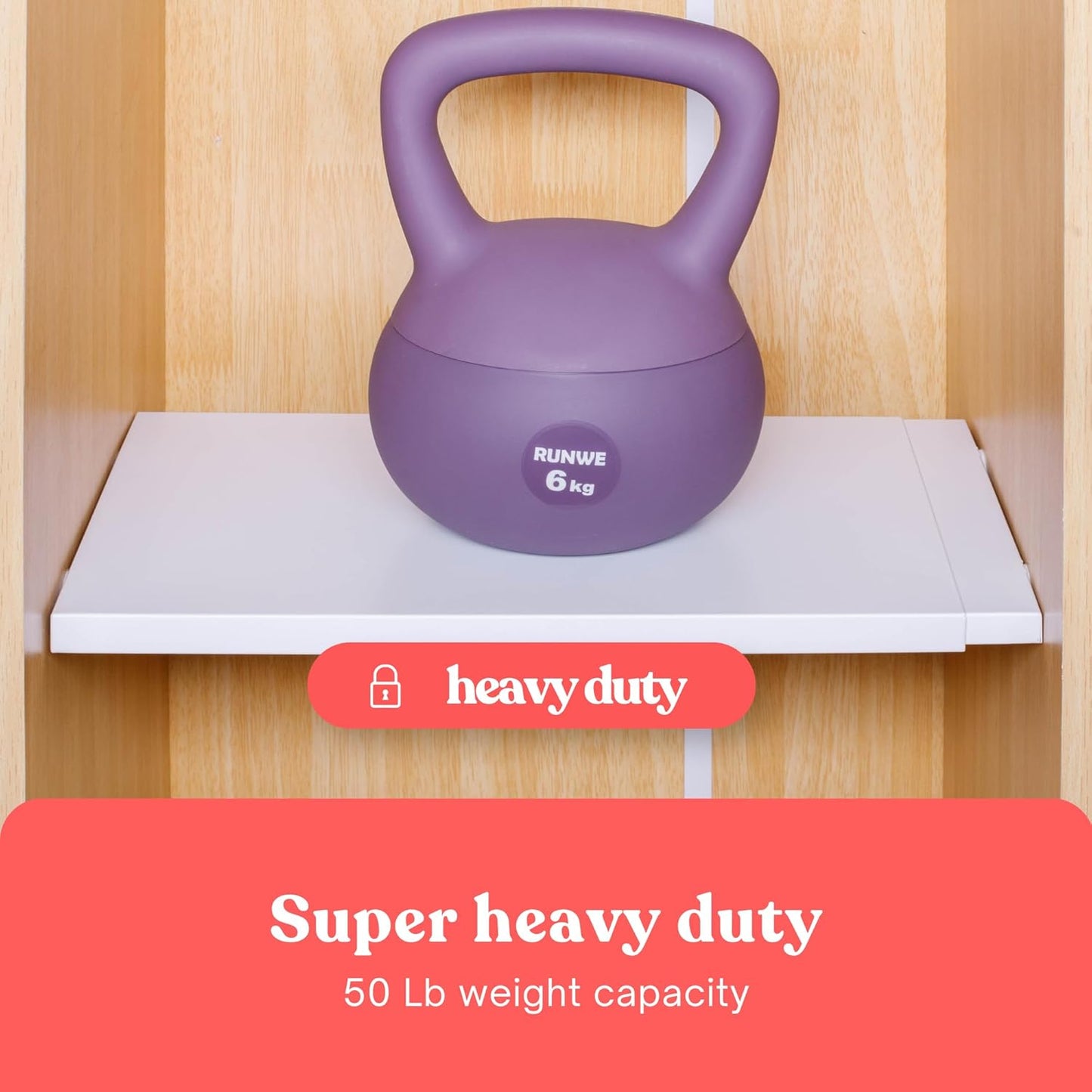 17”-26.5" Expandable Closet Tension Shelf Storage Rack - No Drill Cabinet Tension Rod Shelf for Closet No-Slip