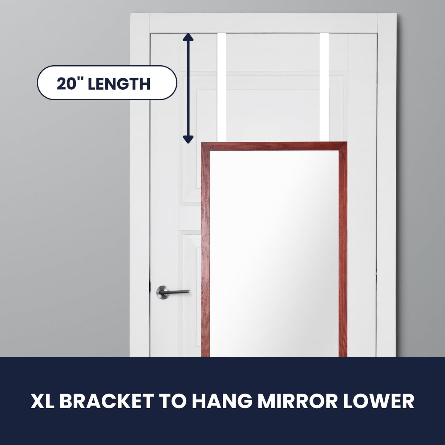 20'' Over-The-Door Mirror Hanger Set (White)