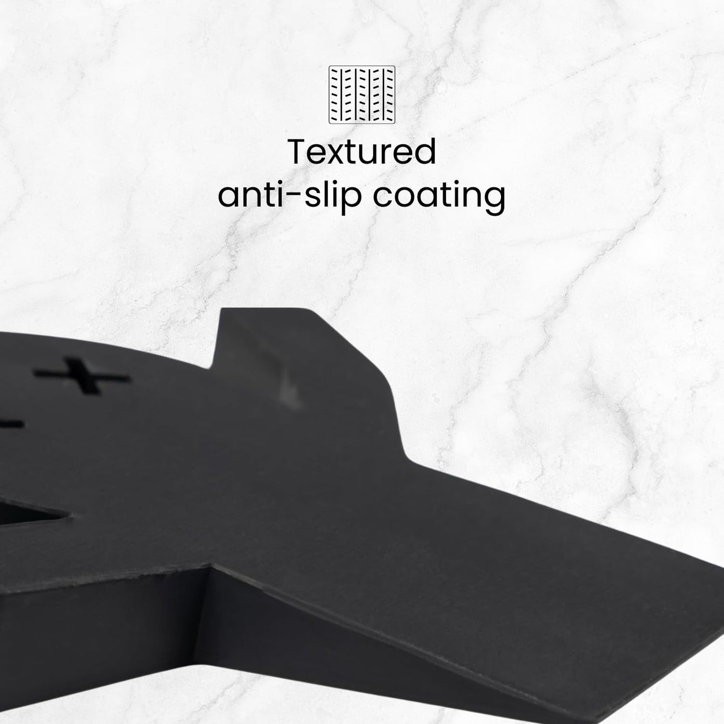 4-Pack Decorative Door Stoppers for Bottom of Door-1" H Door Stopper Wedge Black 'Flat Mates'