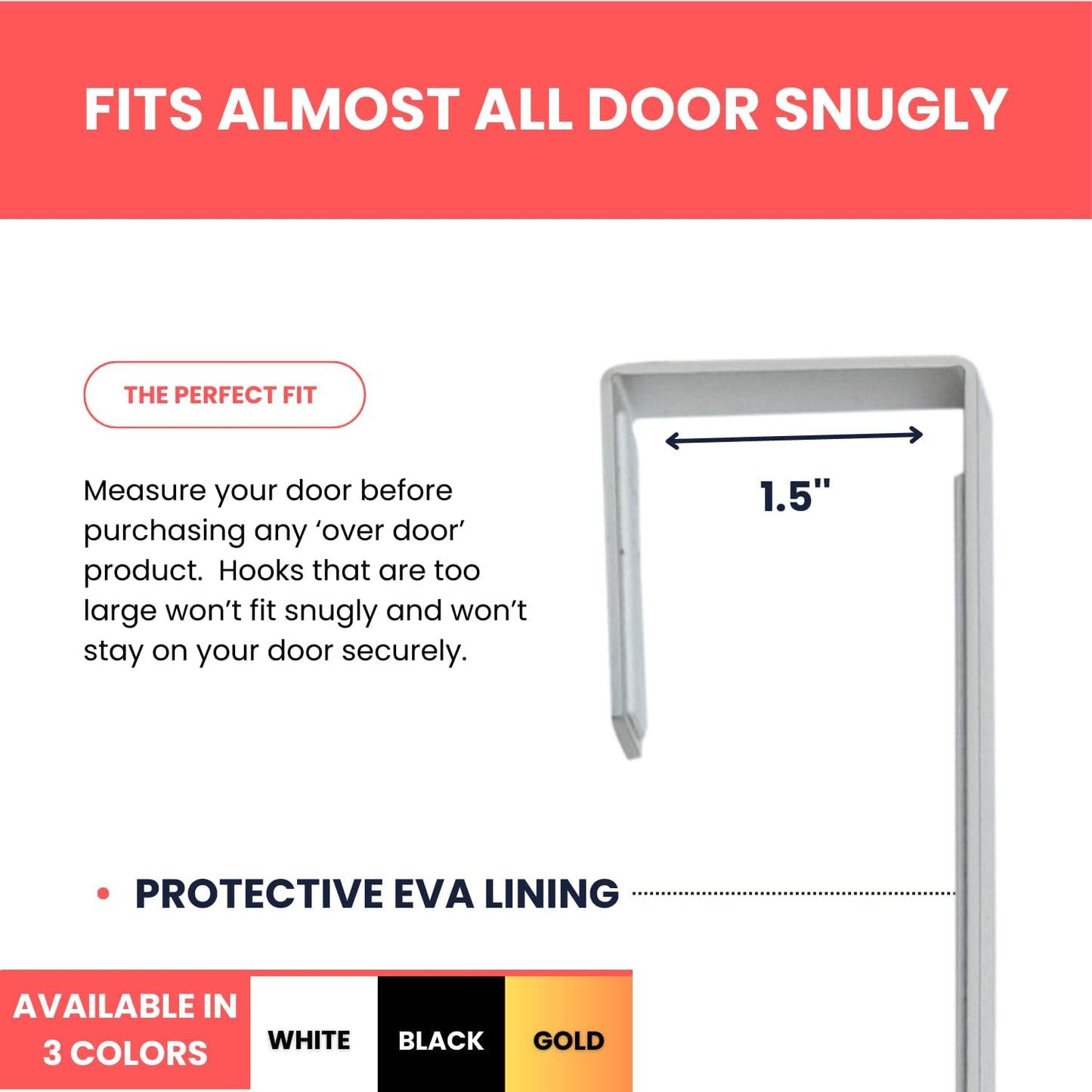 14.5'' Over-The-Door Mirror Hanger Set with Mounting Lips (Black)