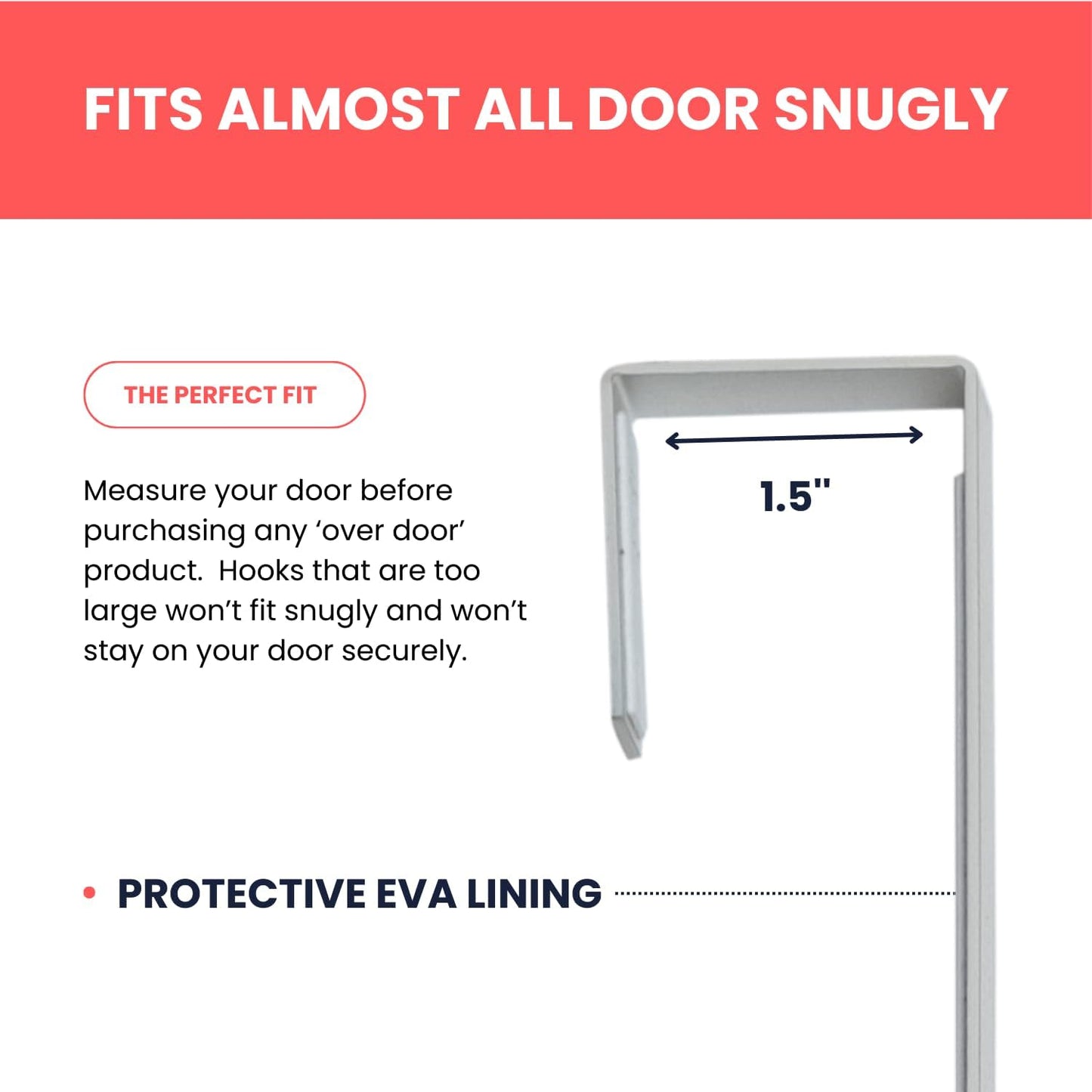 The-Door Mirror Hanger-Adjustable 14.5" Over-the-Door Mirror Hooks-2 Mirror Brackets,1.5'' Door Depth (White)