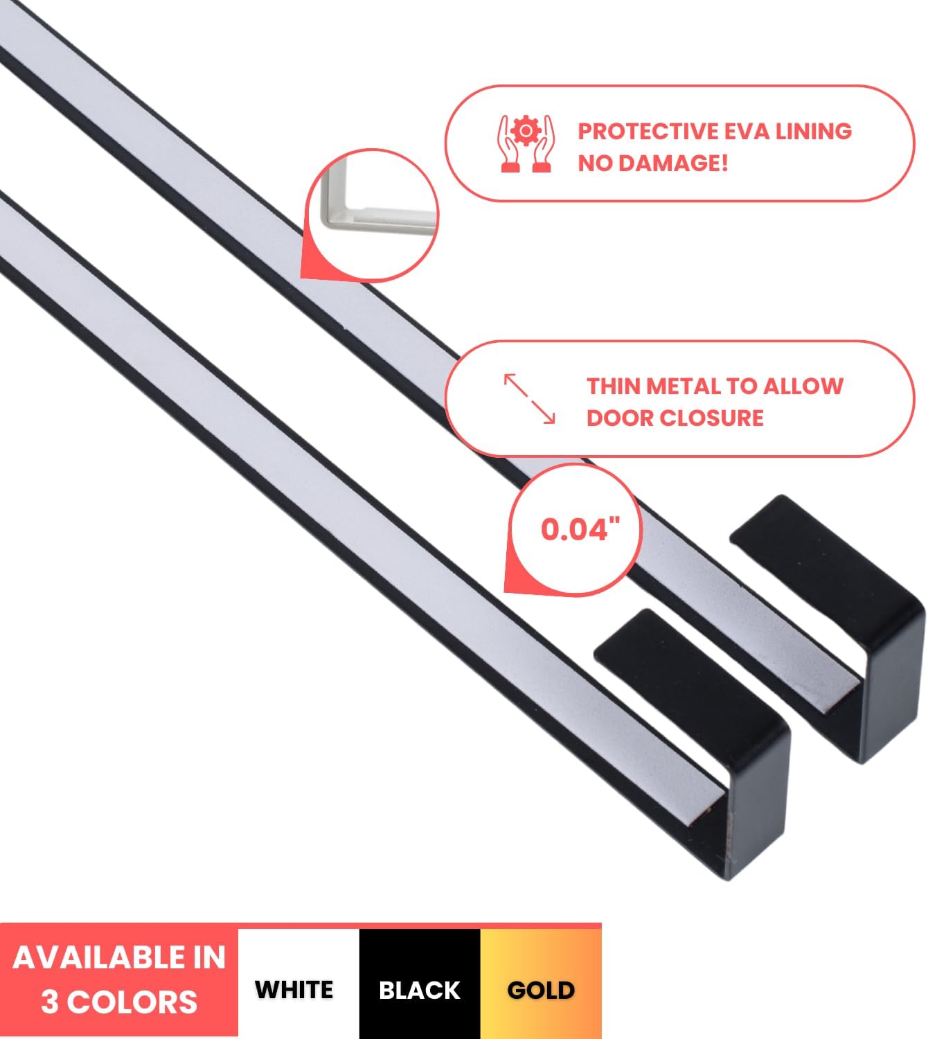 14.5'' Over-The-Door Mirror Hanger Set with Mounting Lips (Black)
