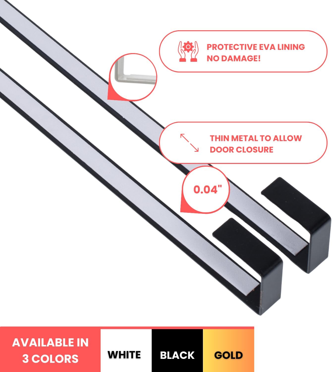 14.5'' Over-The-Door Mirror Hanger Set with Mounting Lips (Gold)
