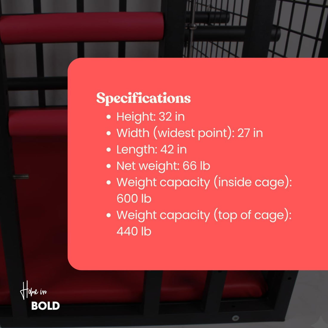 The in-Cell (Home in Bold)-Luxury Sex Cage on Wheels with Lock-Heavy-Duty Bondage Cage with Wheels & Velvet Base MyHomeinBold