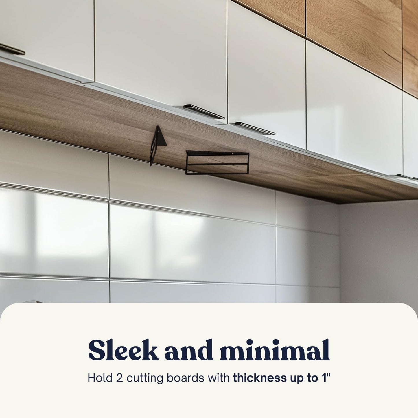 Under Cabinet Cutting Board Holder-2 Layer Metal Cutting Board Rack-Heavy Duty Vertical Horizontal Cutting Board