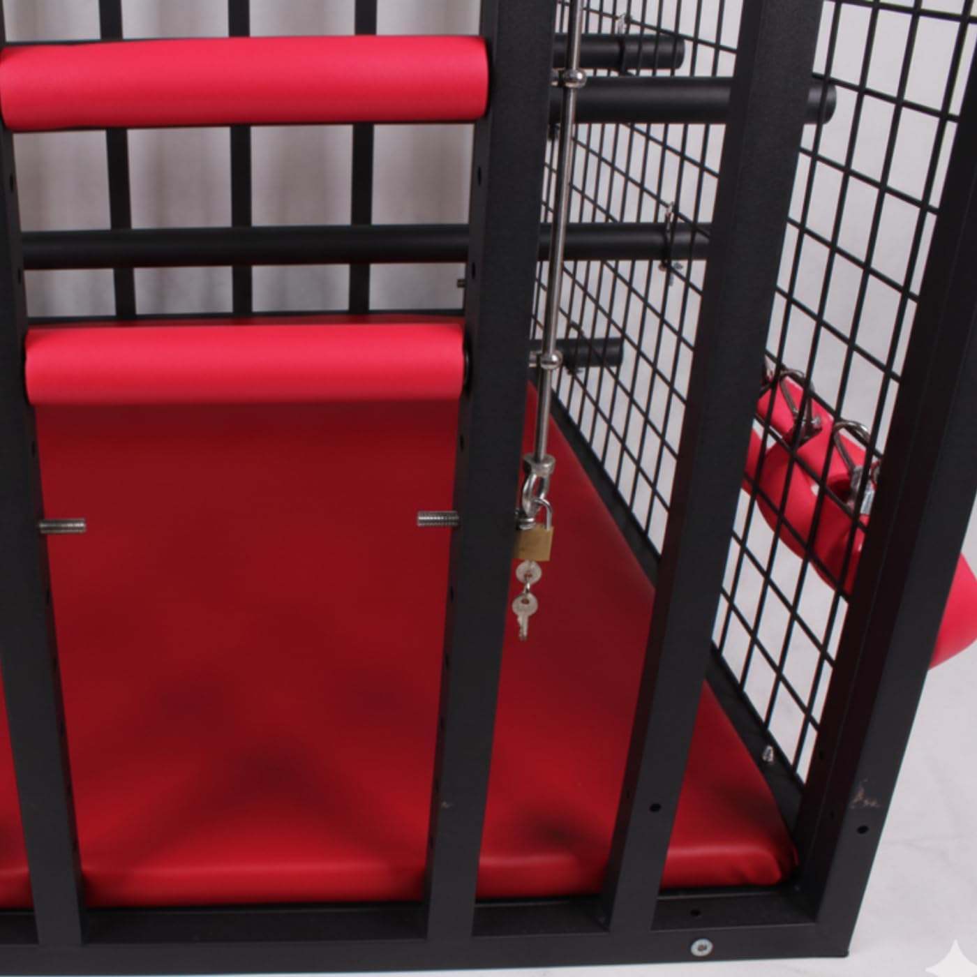 The in-Cell (Home in Bold)-Luxury Sex Cage on Wheels with Lock-Heavy-Duty Bondage Cage with Wheels & Velvet Base