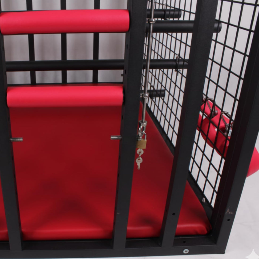 The in-Cell (Home in Bold)-Luxury Sex Cage on Wheels with Lock-Heavy-Duty Bondage Cage with Wheels & Velvet Base MyHomeinBold