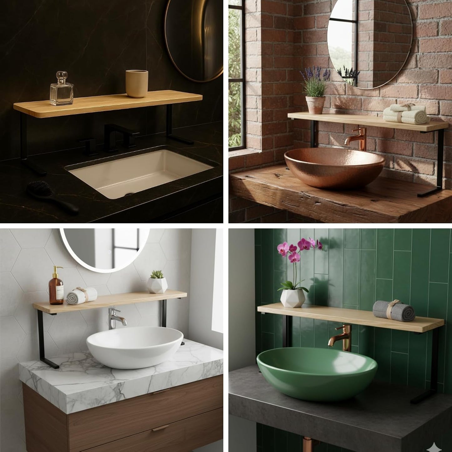 Over The Sink Shelf for Tall Faucet - Space-Saving Bathroom Over Faucet Kitchen Narrow Counter Over Sink Organizer, 30” L 6.25” W 9.25” H