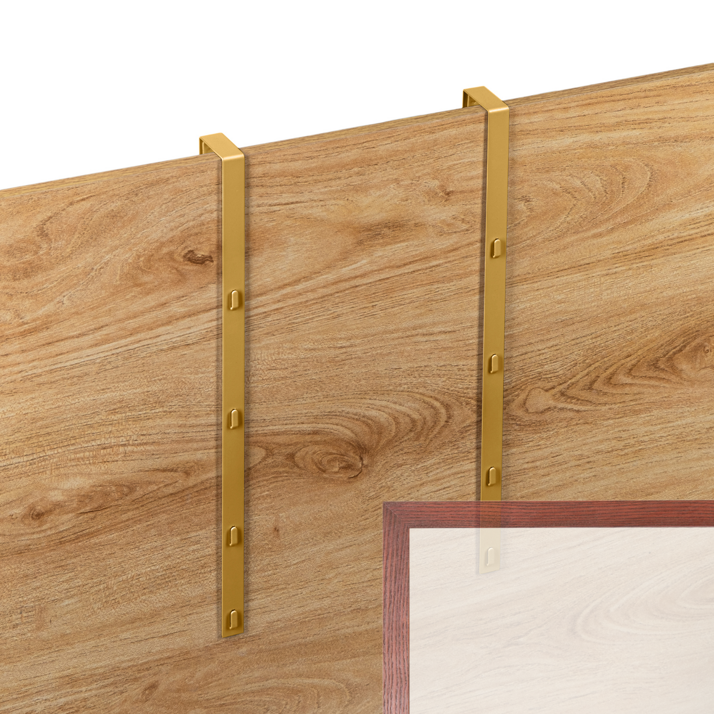 14.5'' Over-The-Door Mirror Hanger Set with Mounting Lips (Gold)