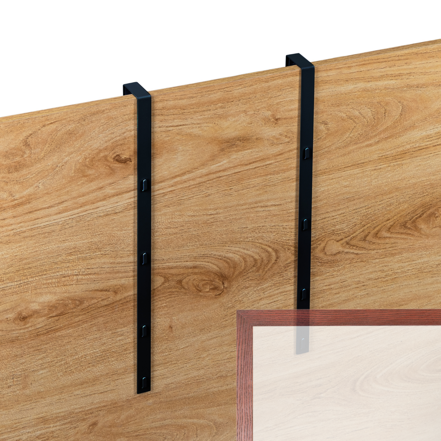 14.5'' Over-The-Door Mirror Hanger Set with Mounting Lips (Black)