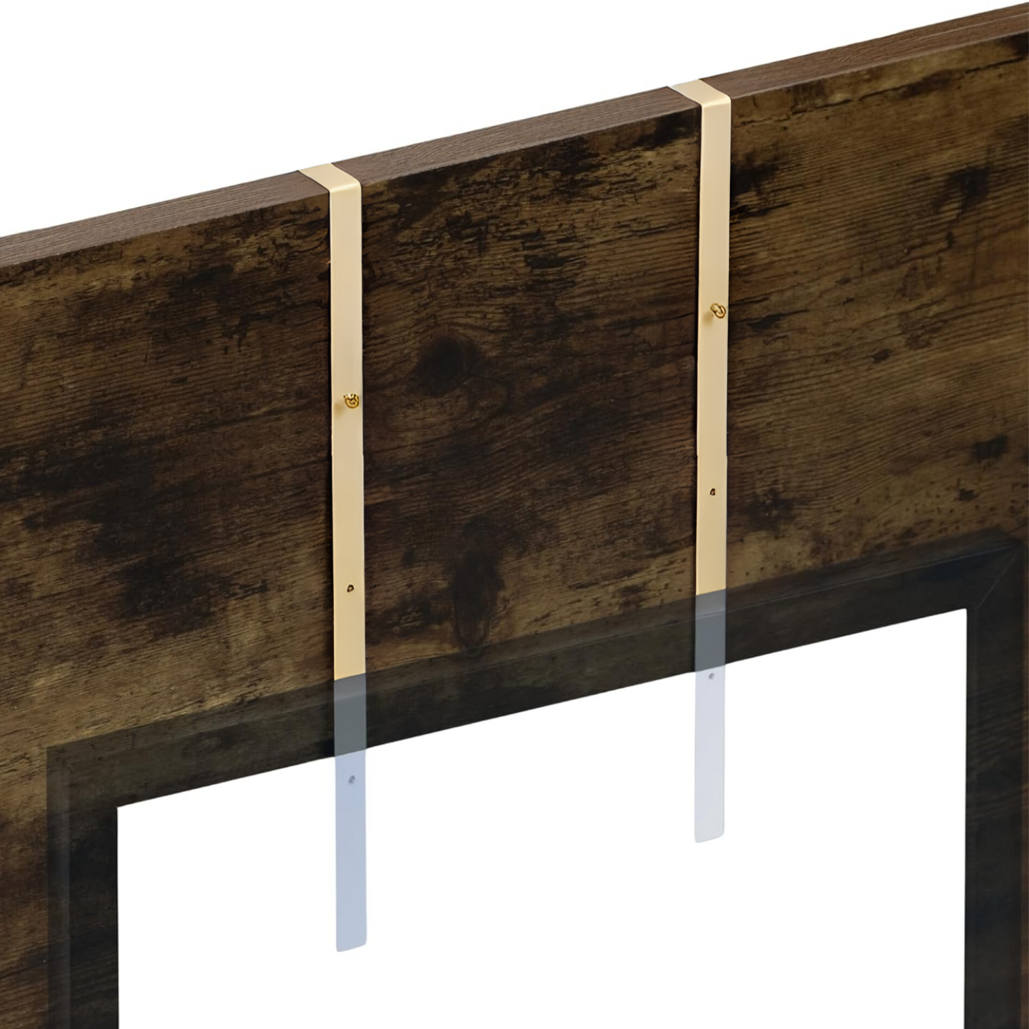 Over-The-Door Mirror Hanger-Adjustable 14.5"Over the Door Mirror Hooks 2 Brackets Set 1.5'' Door Depth (Gold)