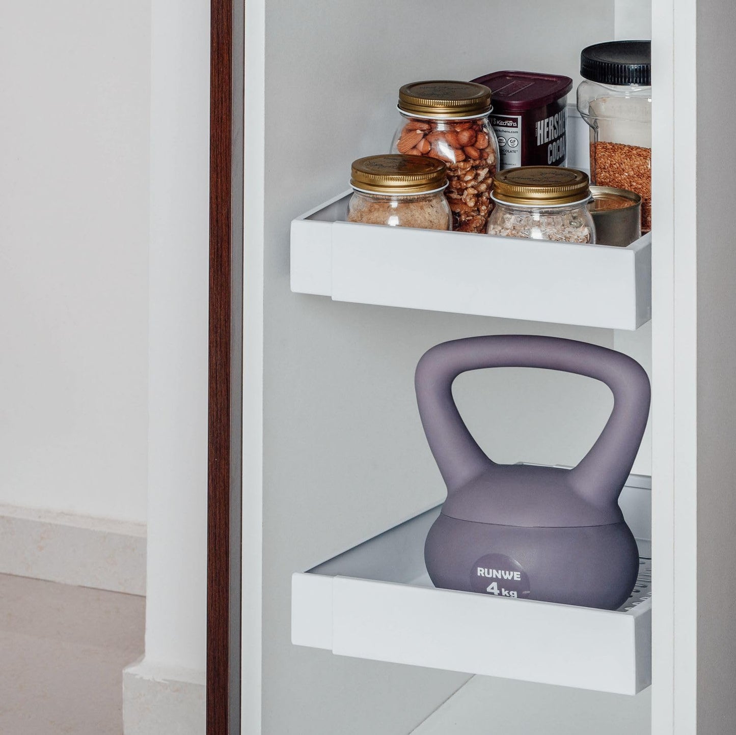 Pull Out Cabinet Organizers 17" Deep, 12"-17.5" Expandable Roll Out Slide Pantry Shelves, Adjustable Width