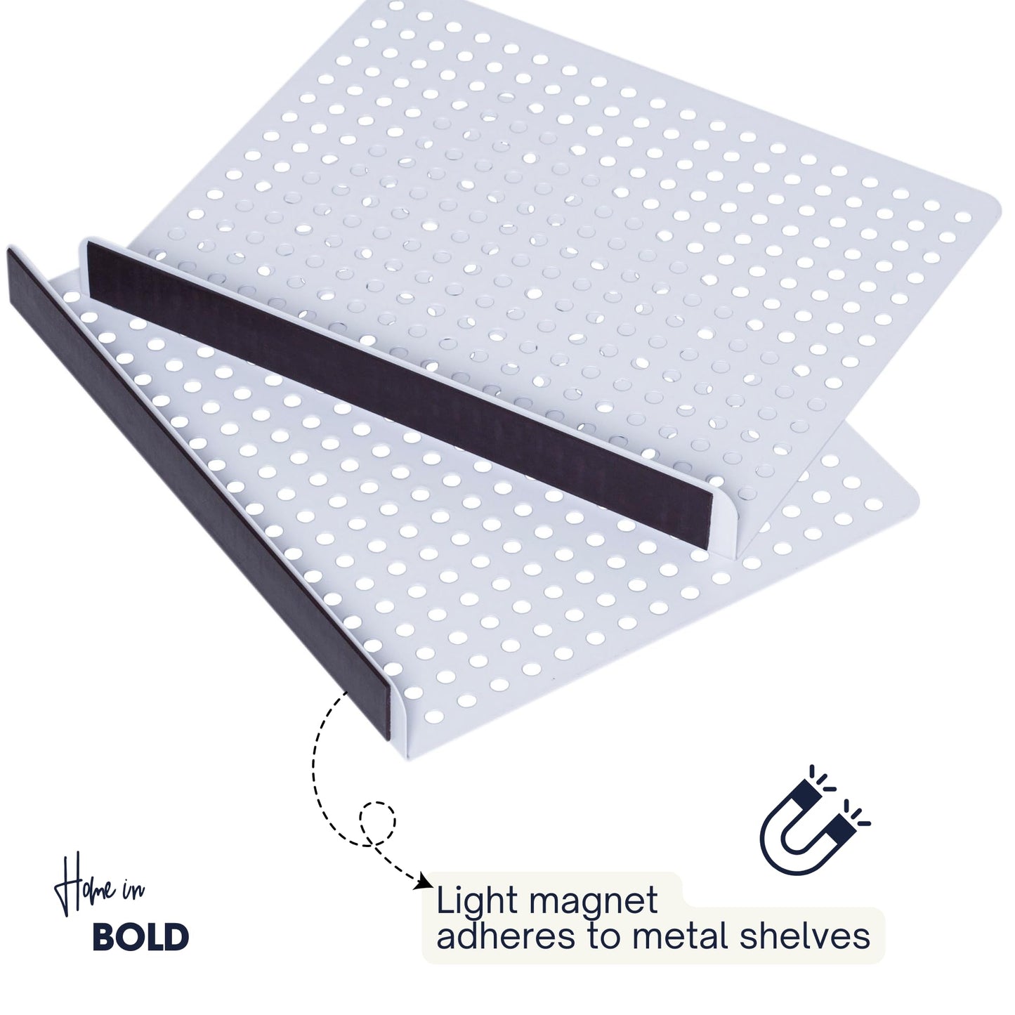 Magnetic Metal Shelf Divider Set (2 Pack) Soft Magnet Shelves Dividers for Closet (ONLY for Metal Shelves)