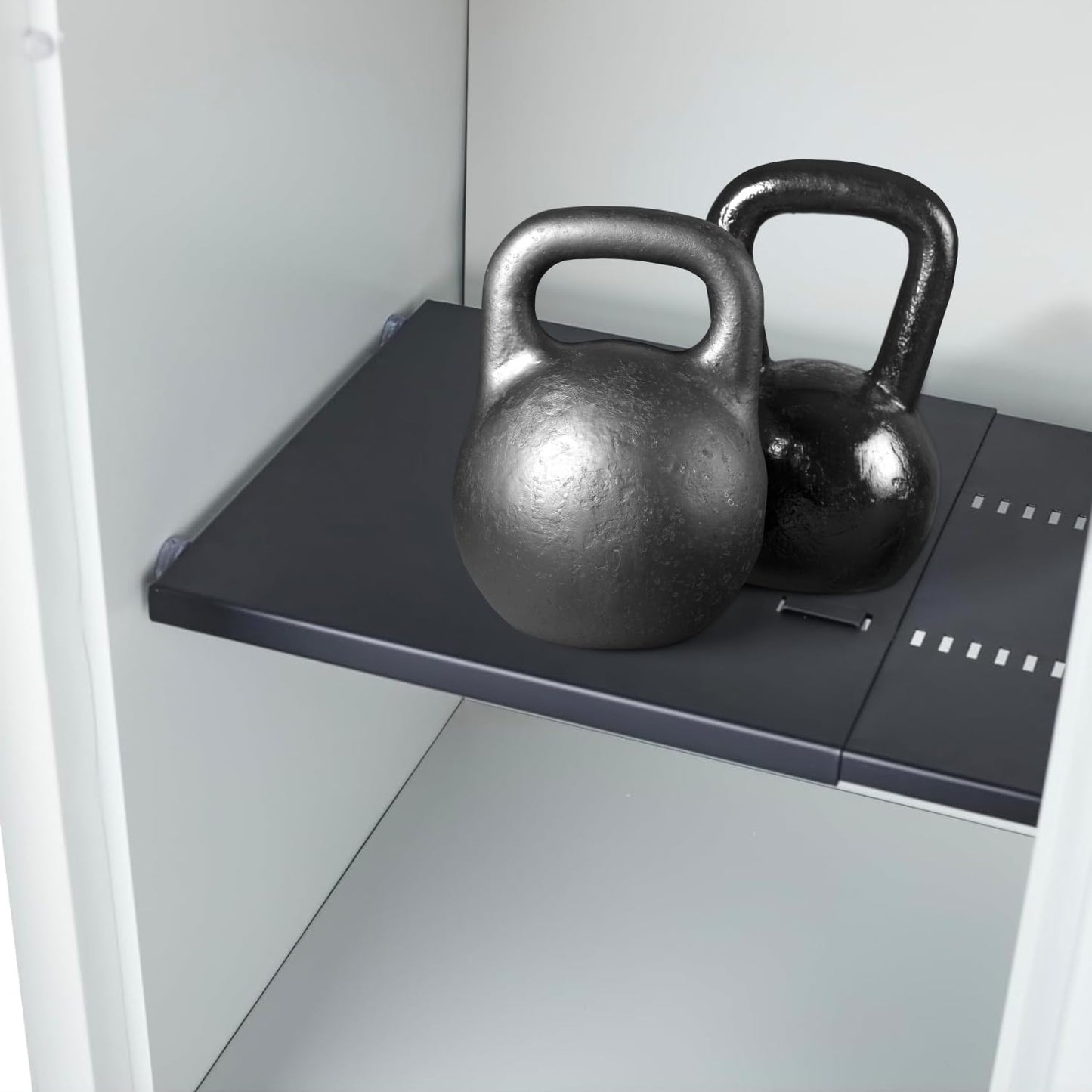 All Metal Adjustable Locker Organizer Shelf (Black)