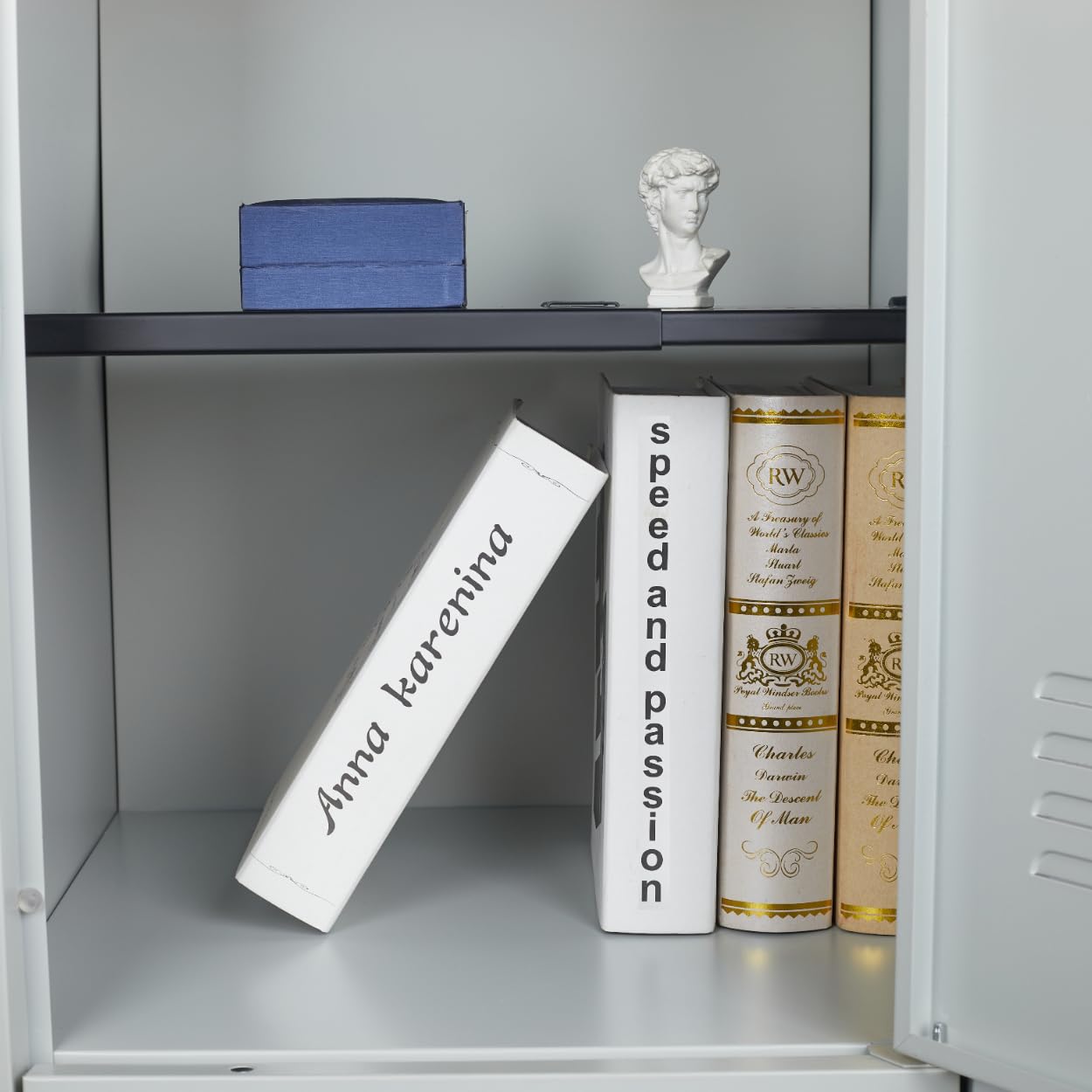 Metal Adjustable Locker Shelf-Heavy Duty Powder-Coated Steel Locker Organizer for School & Gym (Matte Black)