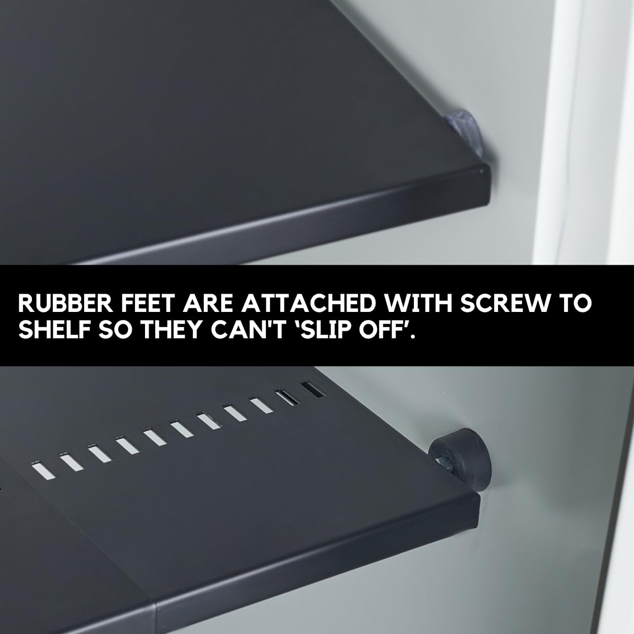 Metal Adjustable Locker Shelf-Heavy Duty Powder-Coated Steel Locker Organizer for School & Gym (Matte Black)