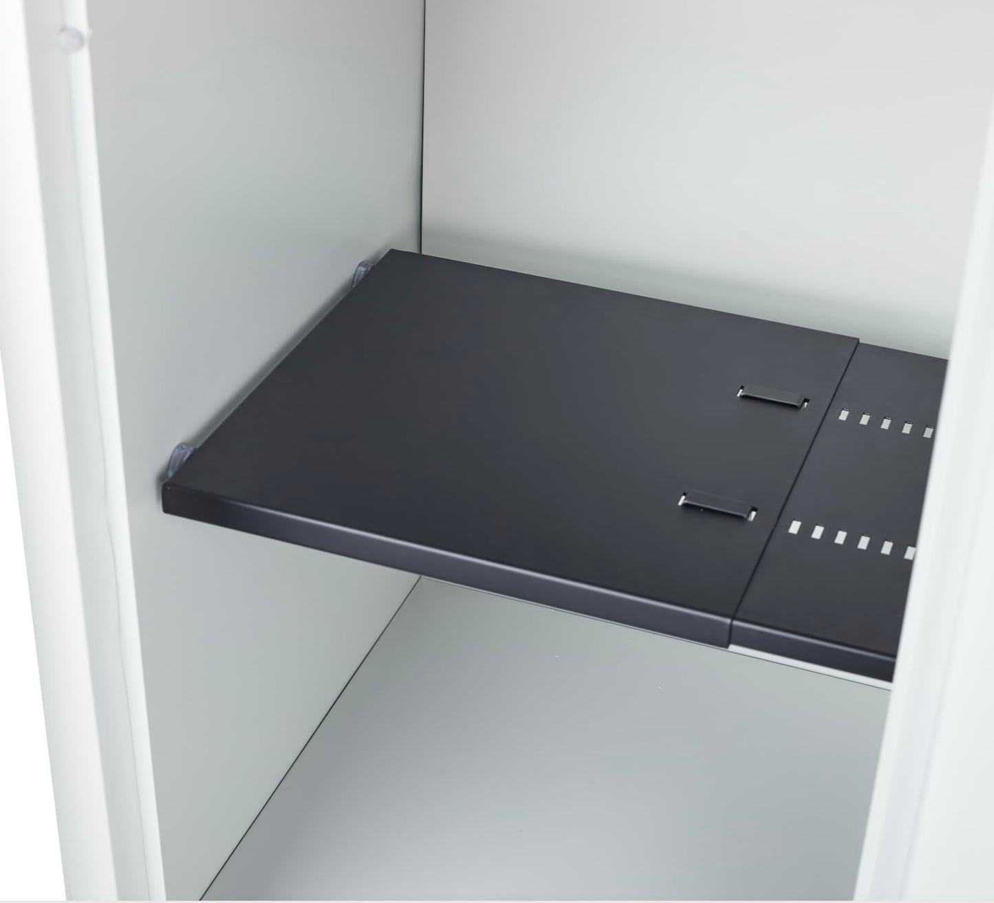 Metal Adjustable Locker Shelf-Heavy Duty Powder-Coated Steel Locker Organizer for School & Gym (Matte Black)