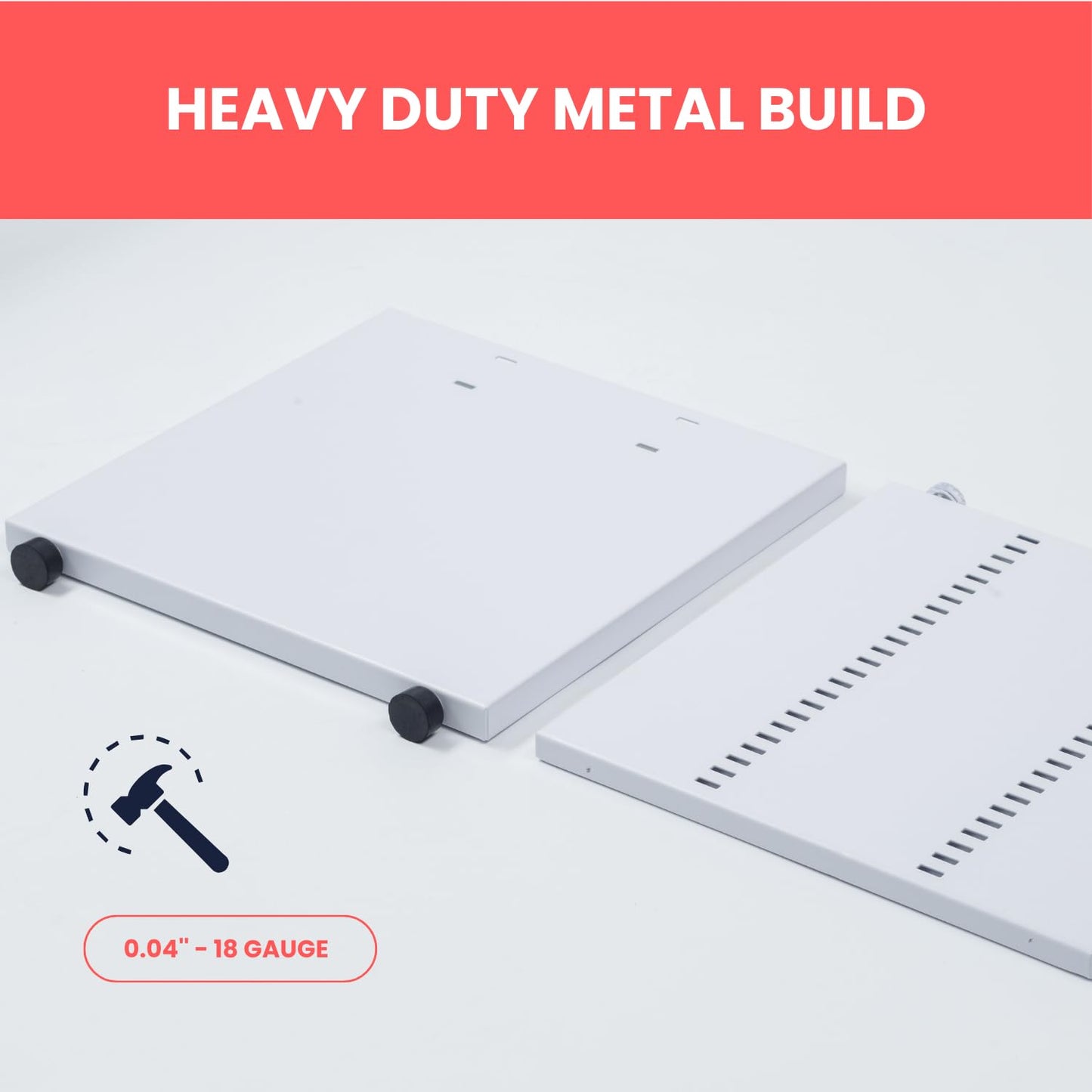 Heavy-Duty Adjustable Cabinet Shelf Organizer-(Eggshell White) (11''-18'')