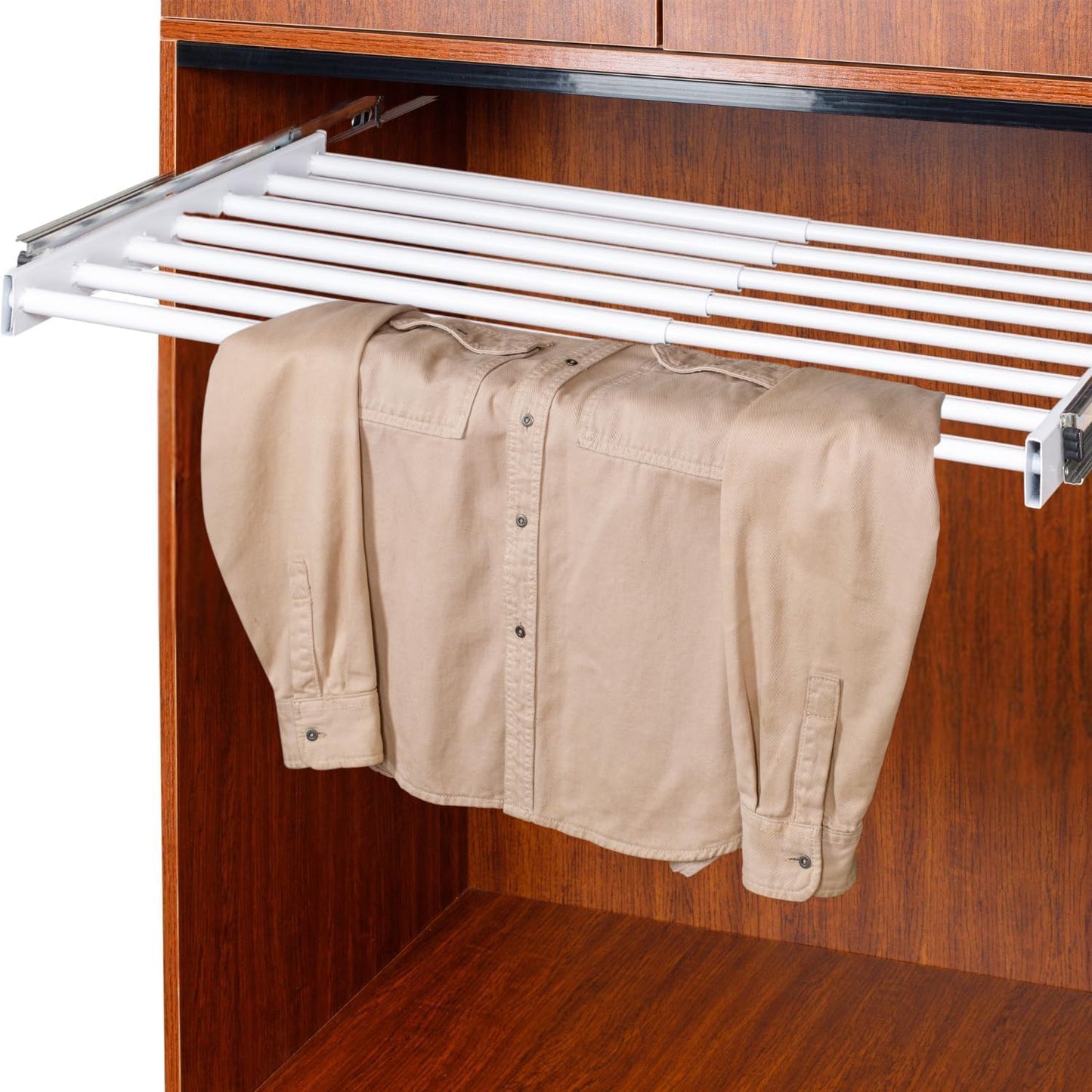 Space Saving Under Cabinet Drying Rack-Hidden Drying Rack for Laundry, 21"-32" Expandable