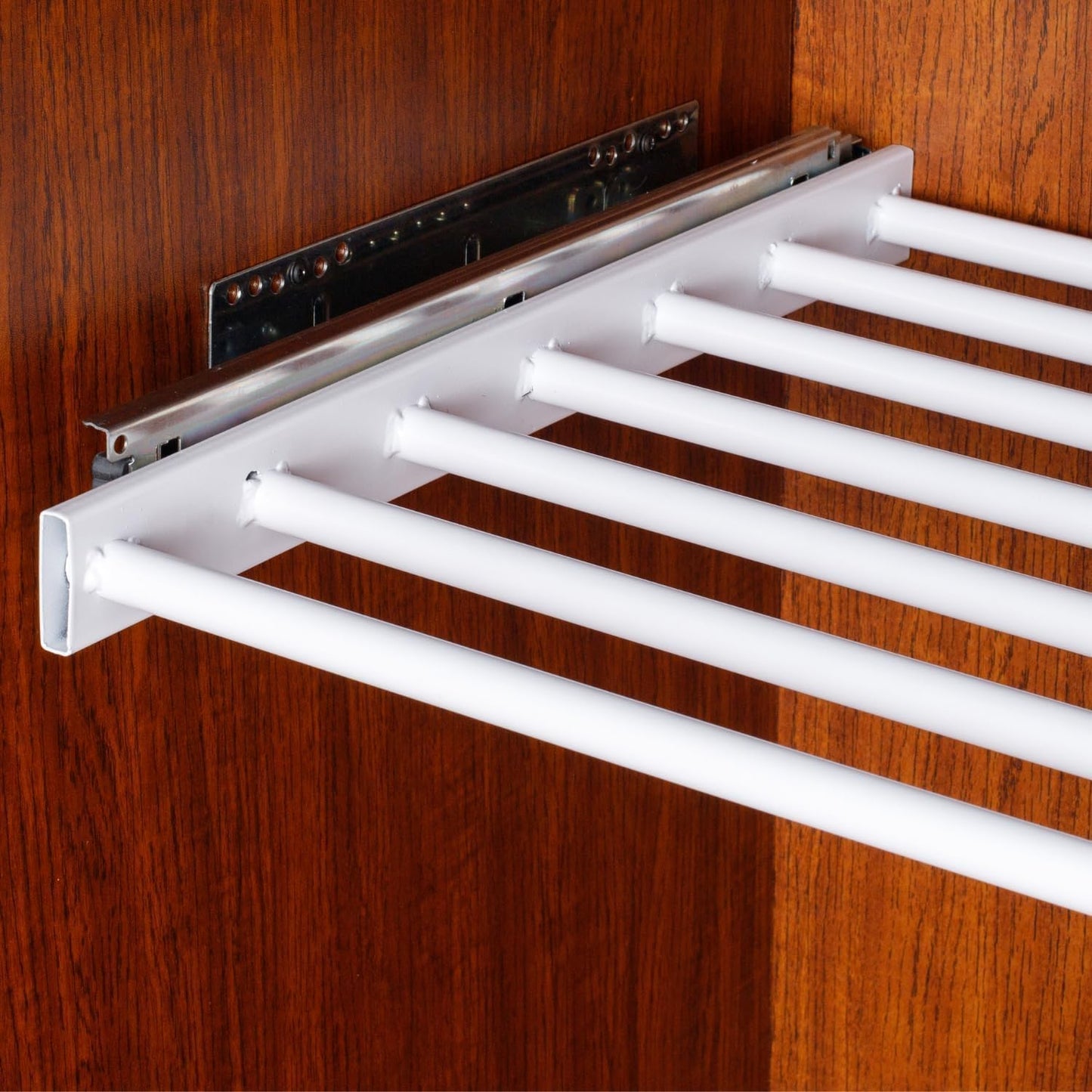 Space Saving Under Cabinet Drying Rack-Hidden Drying Rack for Laundry, 21"-32" Expandable