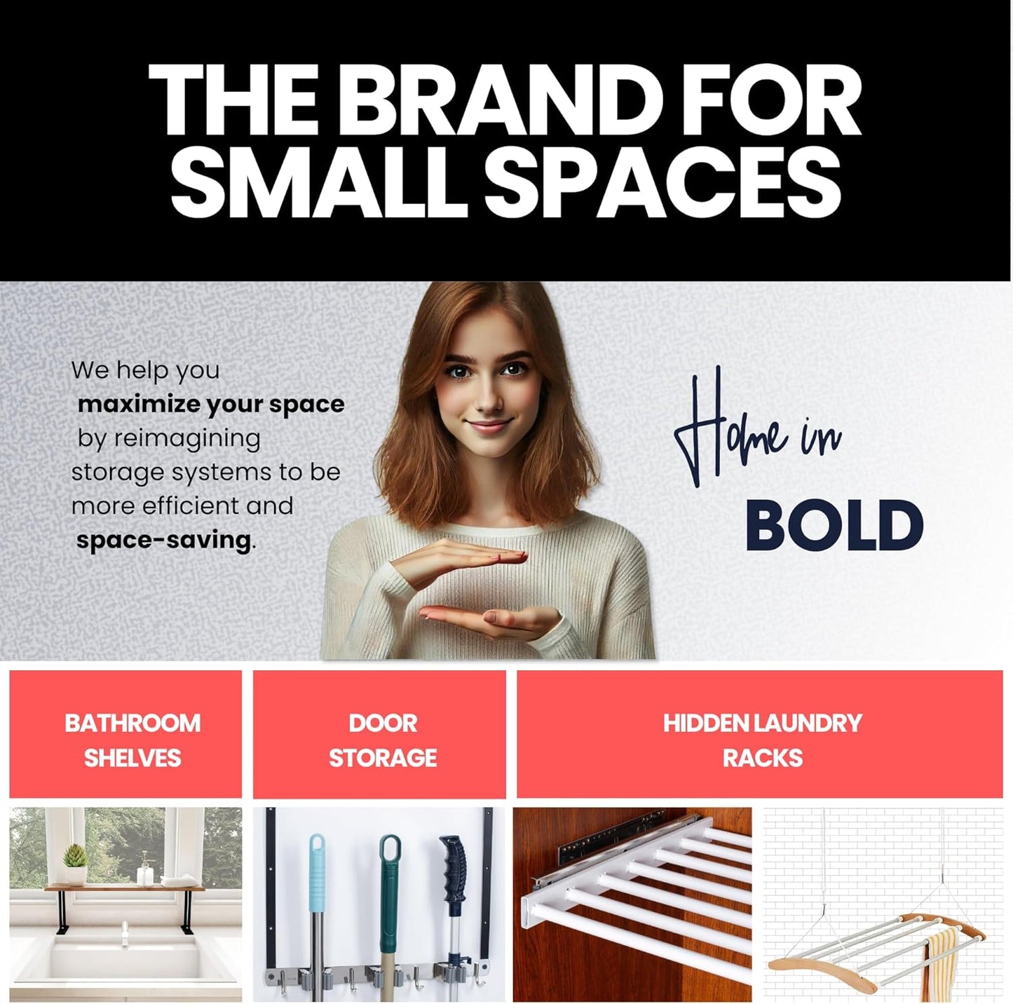 Space Saving Under Cabinet Drying Rack-Hidden Drying Rack for Laundry, 21"-32" Expandable