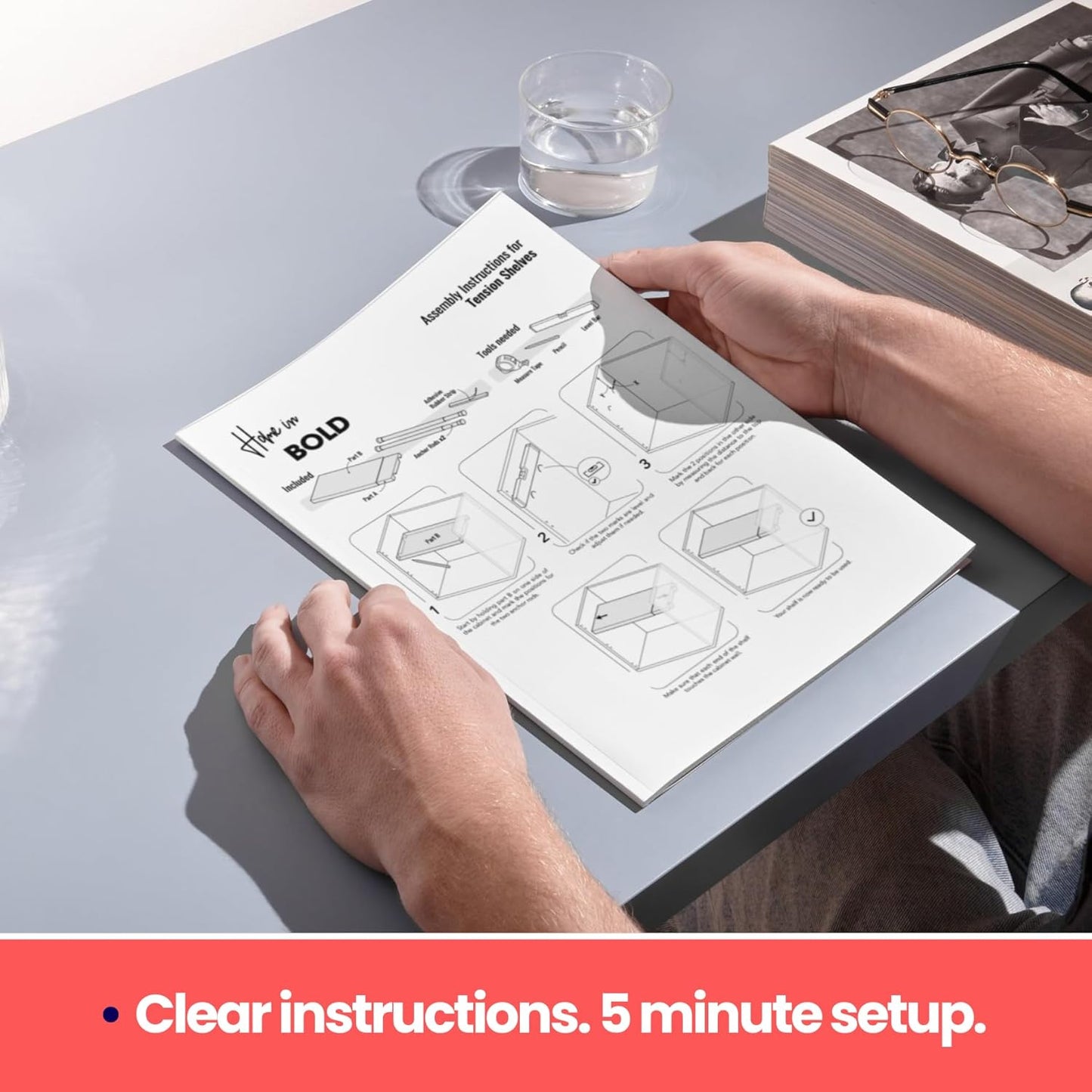 17”-26.5" Expandable Closet Tension Shelf Storage Rack - No Drill Cabinet Tension Rod Shelf for Closet No-Slip