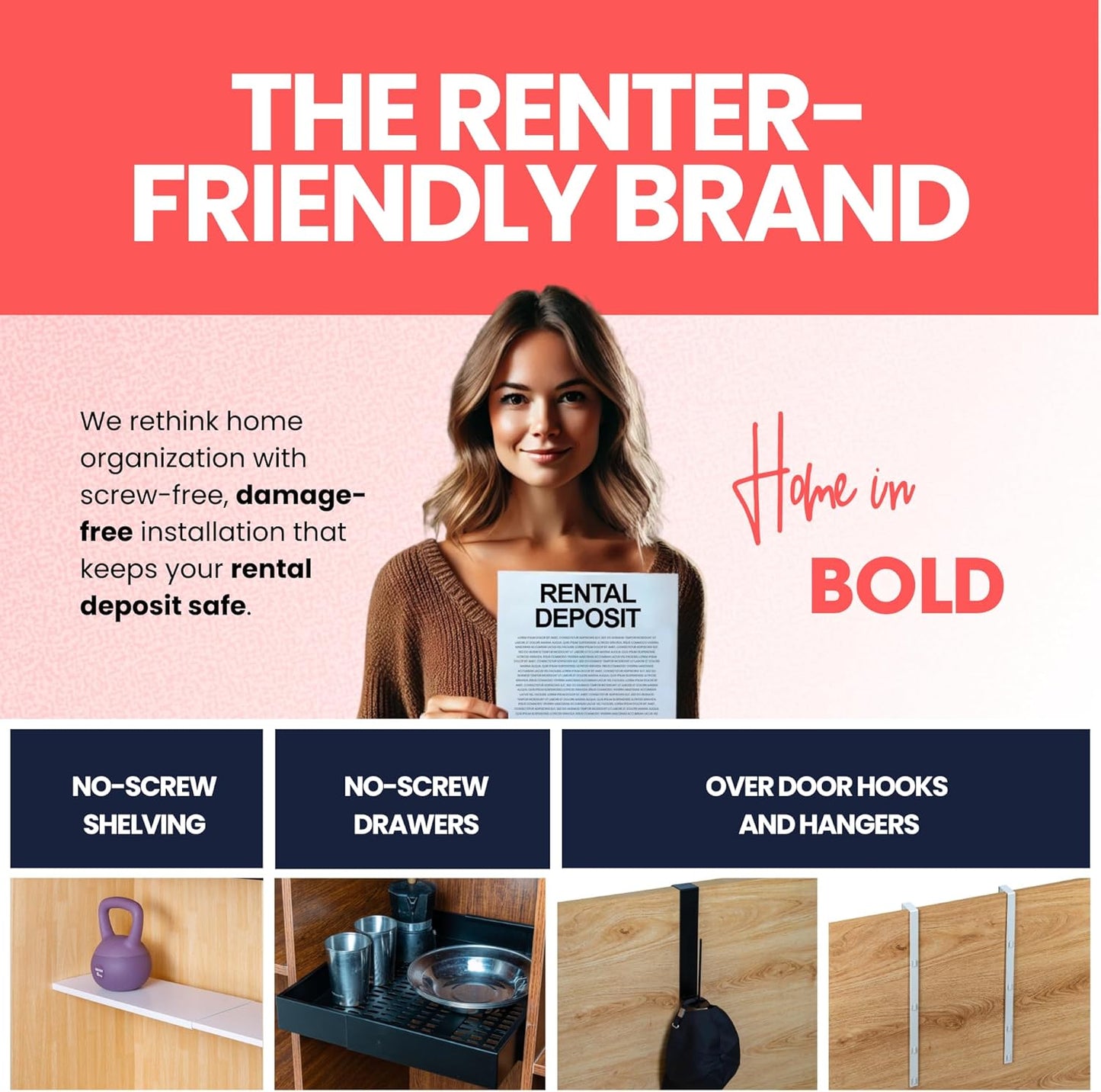 17”-26.5" Expandable Closet Tension Shelf Storage Rack - No Drill Cabinet Tension Rod Shelf for Closet No-Slip