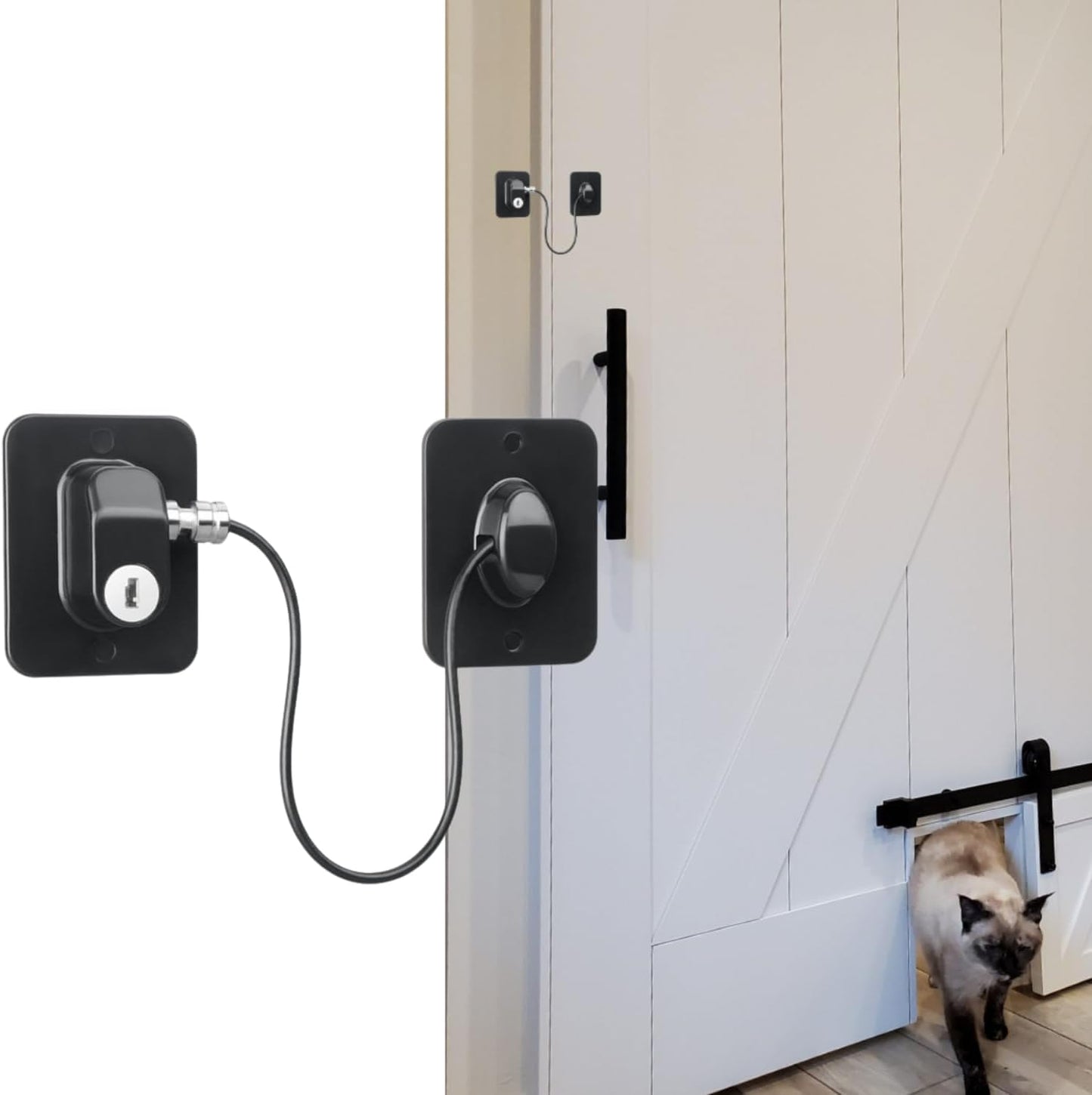 Sliding Barn Door Lock with Key Exterior - Contemporary Entrance Barn Door Key Lock
