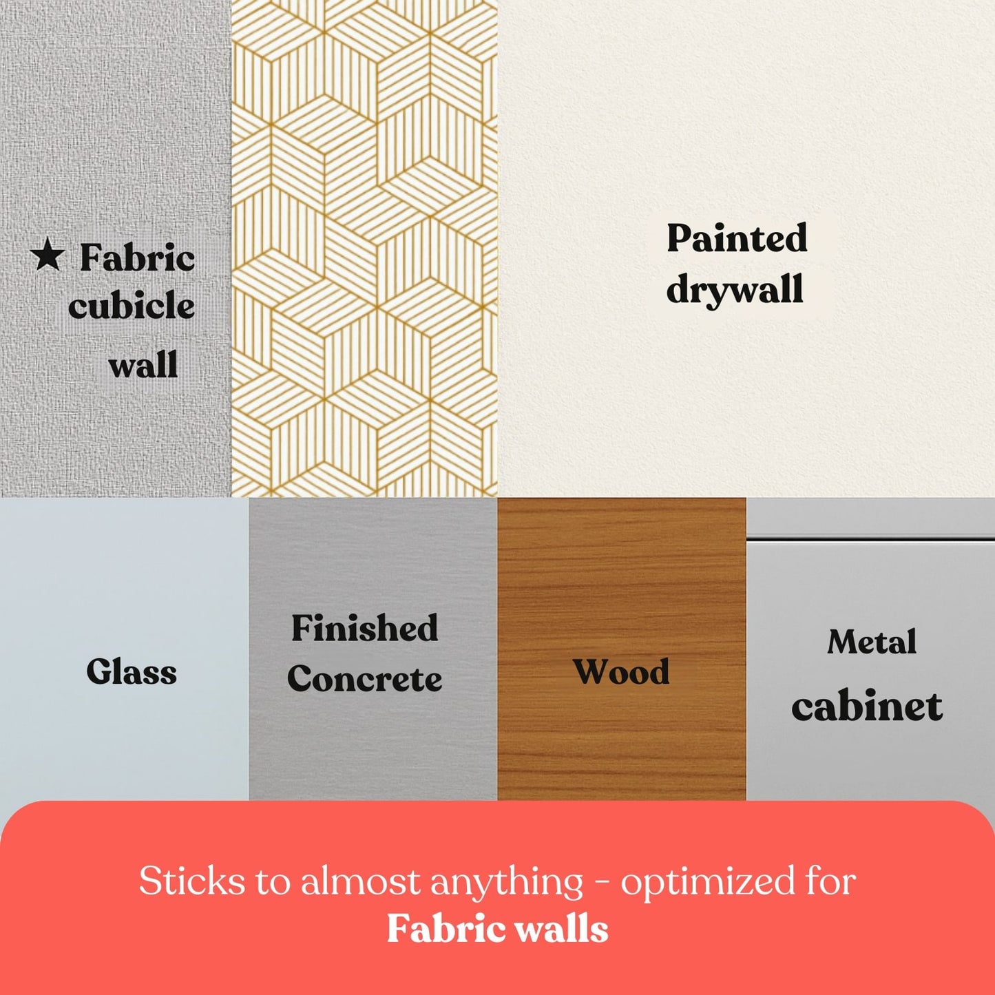 Gold & White Geometric Peel & Stick Wallpaper for Fabric Panels - Office Cubicle Wall Decor