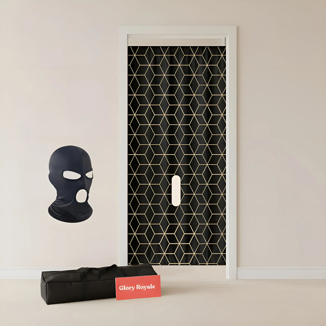 GLORY ROYALE - Portable Glory Hole Wall Kit Luxury Design & Carry CASE - Adjustable Tension Rod Mount for Doorways Home in Bold