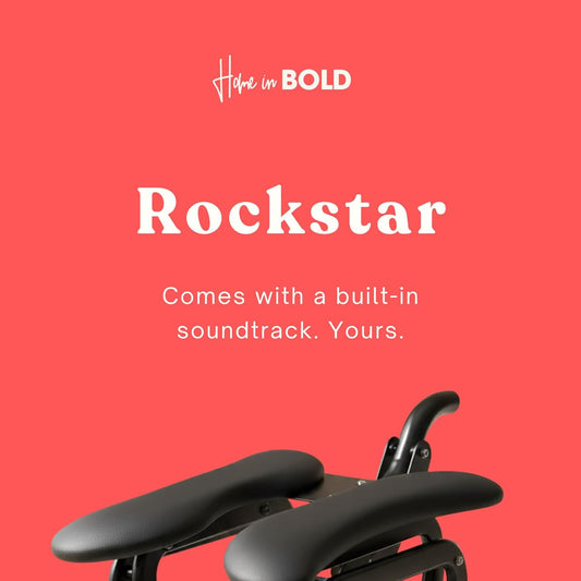 ROCKSTAR Intimate Rocking Chair in matte black with PU leather cushioned seat and rocking handle