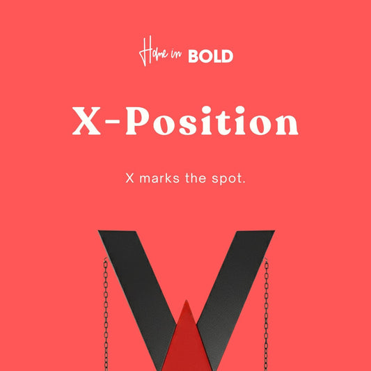 X-POSITION freestanding St Andrews cross by Home in Bold, heavy-duty steel X frame with restraint points
