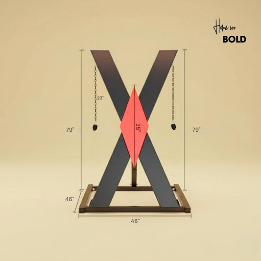 X-POSITION St Andrews cross showing the full X frame with wrist and ankle restraint points