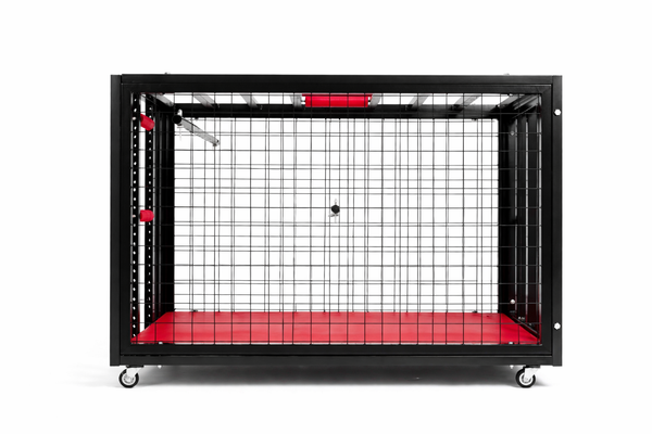 Bondage cage on lockable wheels