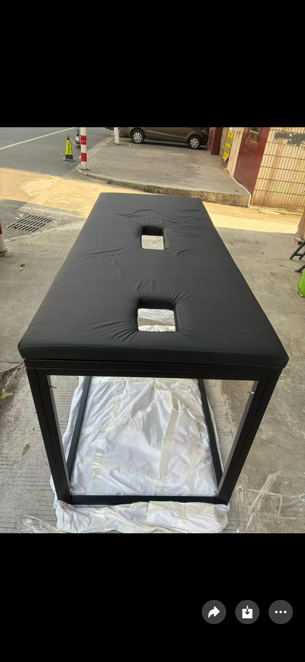 Milking table part way through being built in the workshop
