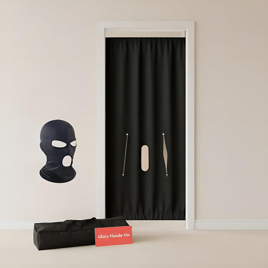 GLORY HANDS-ON - Portable Glory Hole Kit with Mask & Bag – Mount Booth Curtain with Dual Hand Slits