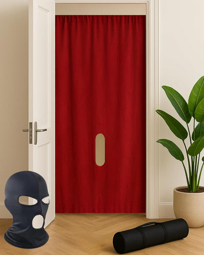 Portable Glory Hole Wall Red Velvet-Gloryhole Kit Doorway-Portable Glory Hole Kit-Temporary Wall Partition Curtain