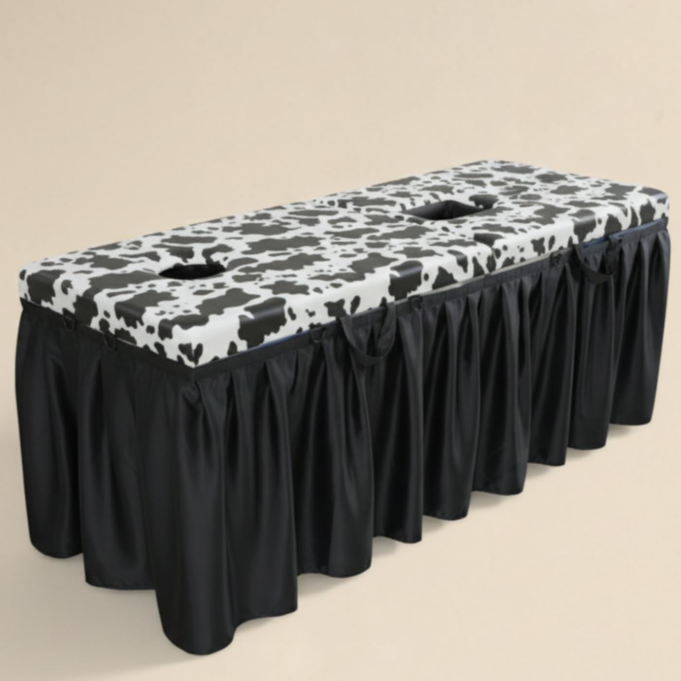 Milking Table with Big Glory Hole-Massage Table with Hole for Men-UNOBSTRUCTED Access (Cow Pattern)