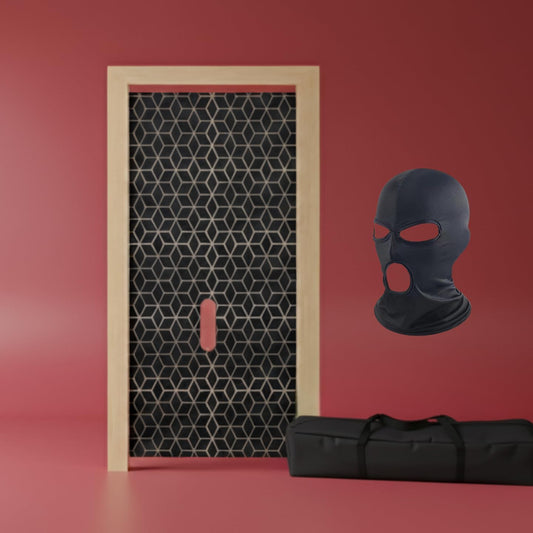 Portable Glory Hole Wall Kit Luxury Curtain Design & Carry CASE-Adjustable Tension Rod Mount for Doorways-Easy Setup in 1 Minute