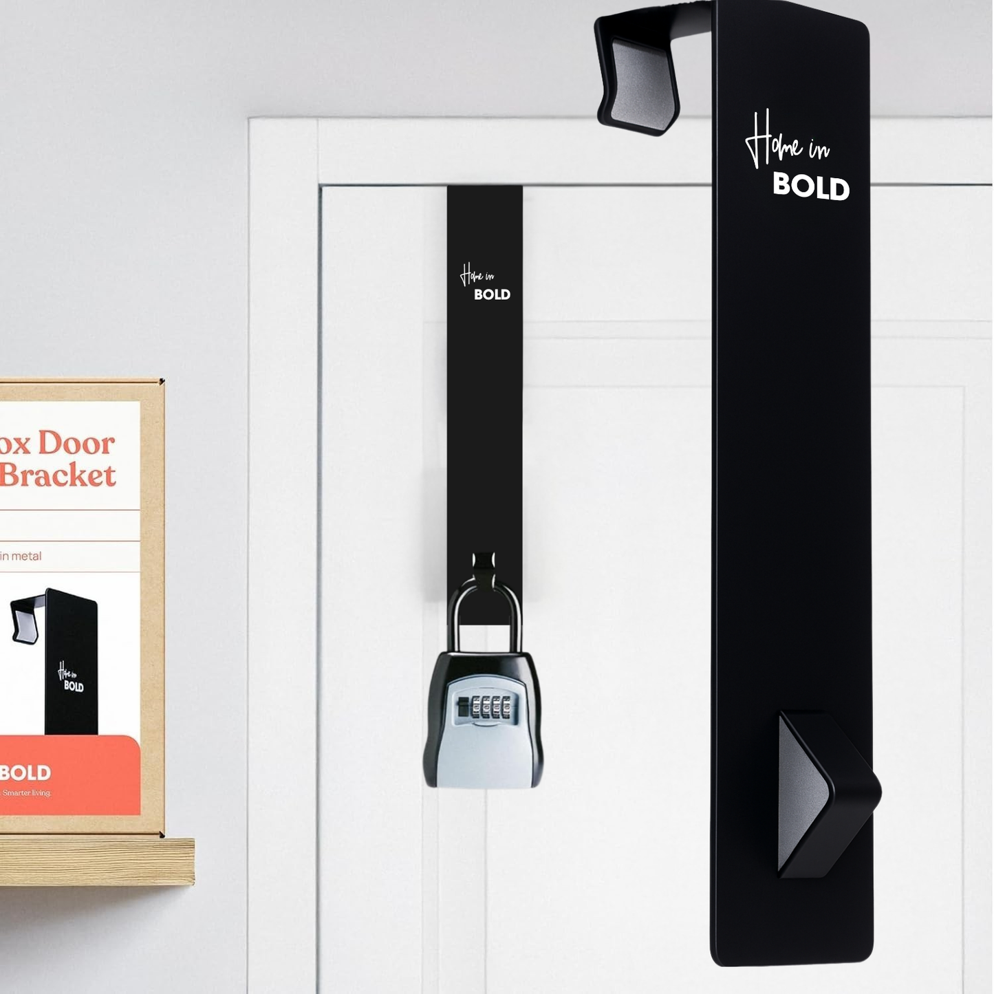 Extra Large Lock Box Door Mount Bracket-Over The Door Mounted Lockbox Bracket-Over The Door Lockbox Hook