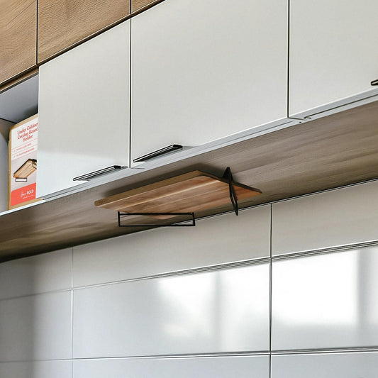 Under Cabinet Cutting Board Holder-2 Layer Metal Cutting Board Rack-Heavy Duty Vertical Horizontal Cutting Board