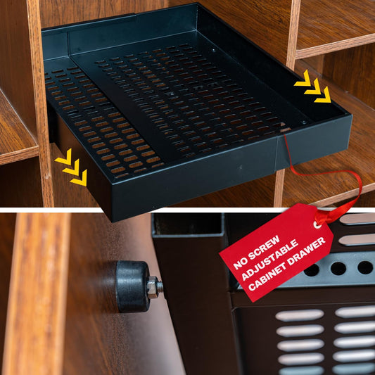Tension Mount No Drill Pull Out Drawers for Kitchen Cabinet - No Screw 12''- 22'' Extendable Cabinet Slide Drawer