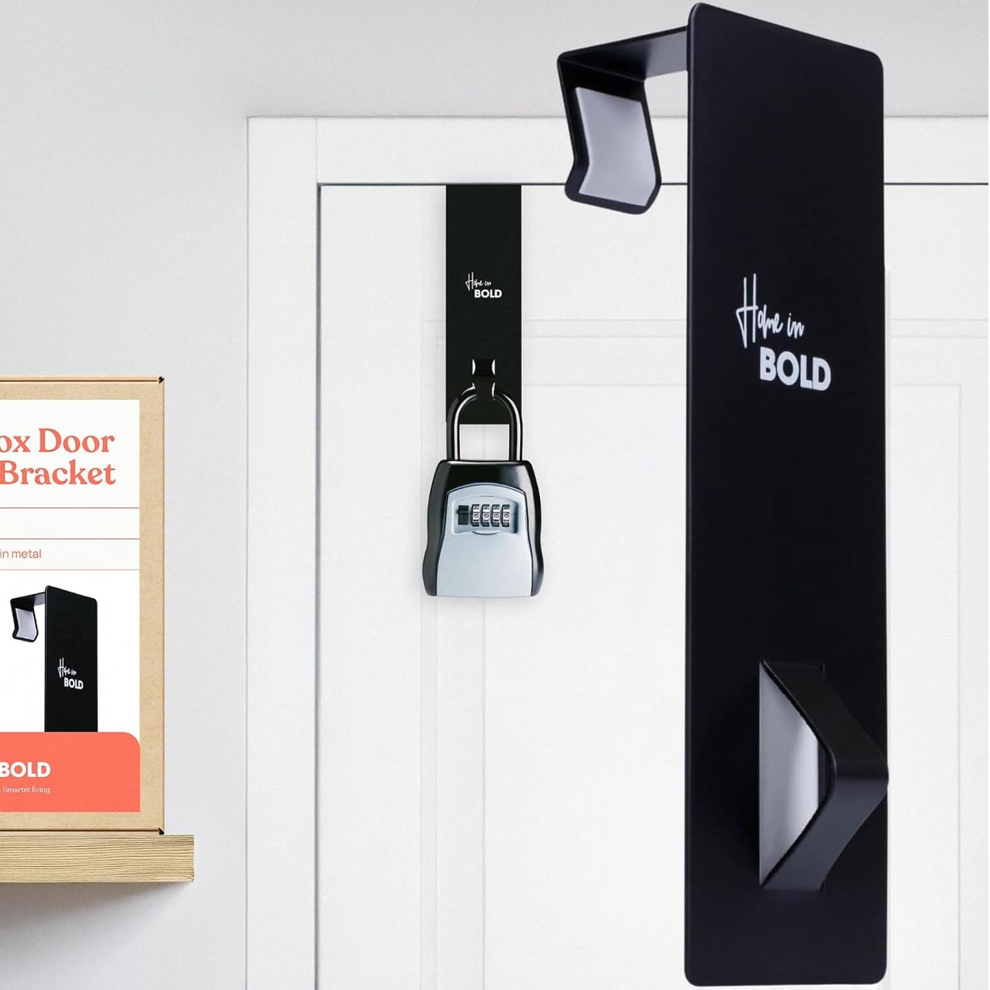 Extra Large Lock Box Door Mount Bracket - Over The Door Mounted Lockbox Bracket