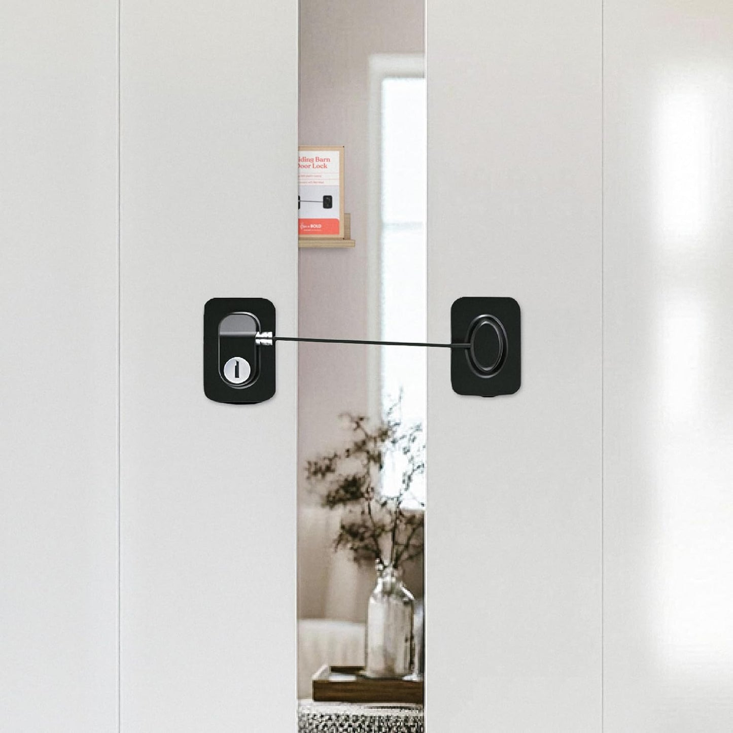 Sliding Barn Door Lock with Key Exterior - Contemporary Entrance Barn Door Key Lock