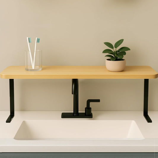 Over The Sink Shelf for Tall Faucet - Space-Saving Bathroom Over Faucet Kitchen Narrow Counter Over Sink Organizer, 30” L 6.25” W 9.25” H