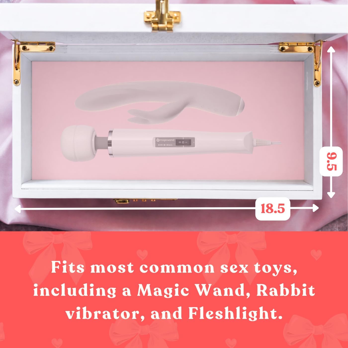 SEX TOYS BOX - Lockable Sex Storage Box with Code Lock (18.5 x 9.53 x 7.2 in) - Premium Wooden Sex Toy Lock Box (White) MyHomeinBold