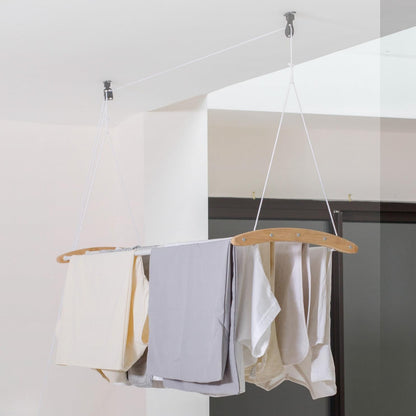 Ceiling Mounted Drying Racks for Laundry-Space-Saving Ceiling Clothes Drying Rack-Pulley Drying Rack