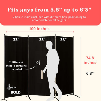 Freestanding Glory Hole Curtain Wall-No Drill Portable High-End Gloryhole Kit with Durable Metal Frame